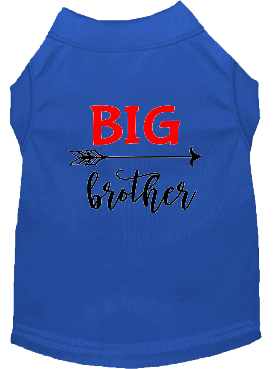 Big Brother Screen Print Dog Shirt Blue Lg